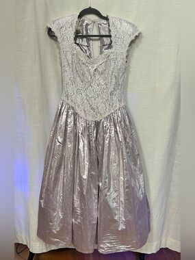 Vintage‎ Scott McClintock 1980's Lace & Shimmer Lilac Party Dress